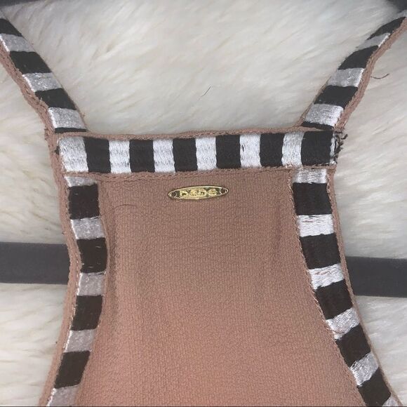 Sz Small Pink Nude Halter Top with Sequins/Stripes - Picture 7 of 15